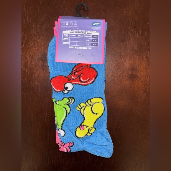 NERDS CANDY NOVELTY CREW SOCKS NWT MEN’S SHOE SIZE 8-12 - Picture 2 of 2